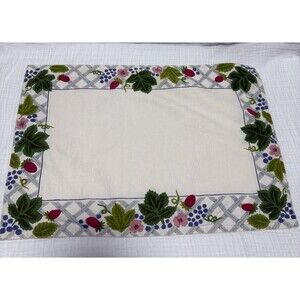 Vtg Mikasa Country Berries Placemat Set 4 India